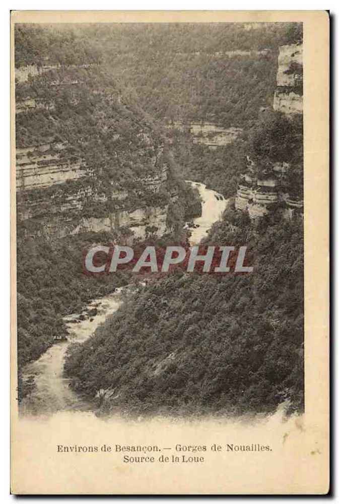 Environs de Besançon — Gorges de Nouailles. Source de la Loue - Frente