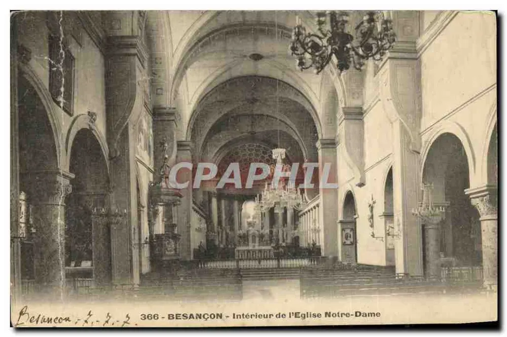 Besançon — Intérieur de l'Église Notre-Dame — éditeur Bélancon, n° 366 - Vorderseite