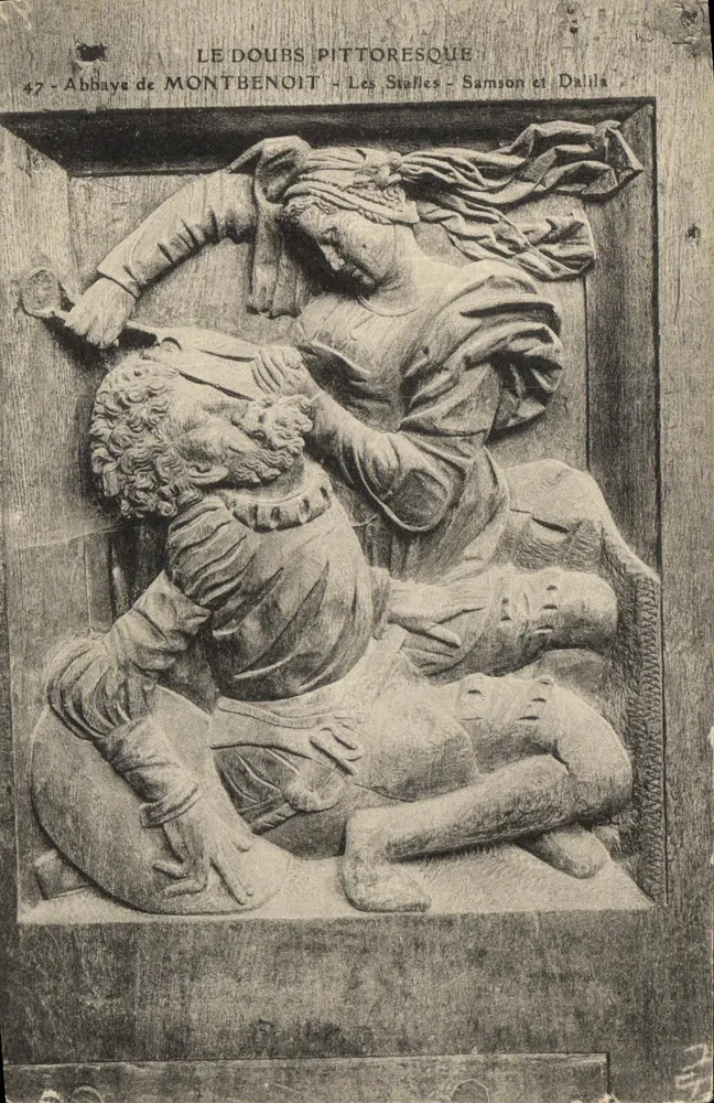 Abdij van Montbenoît — De zitplaatsen — Samson en Dalila — Uitgever Le Doubs Pittoresque, nr. 47 - Voorkant
