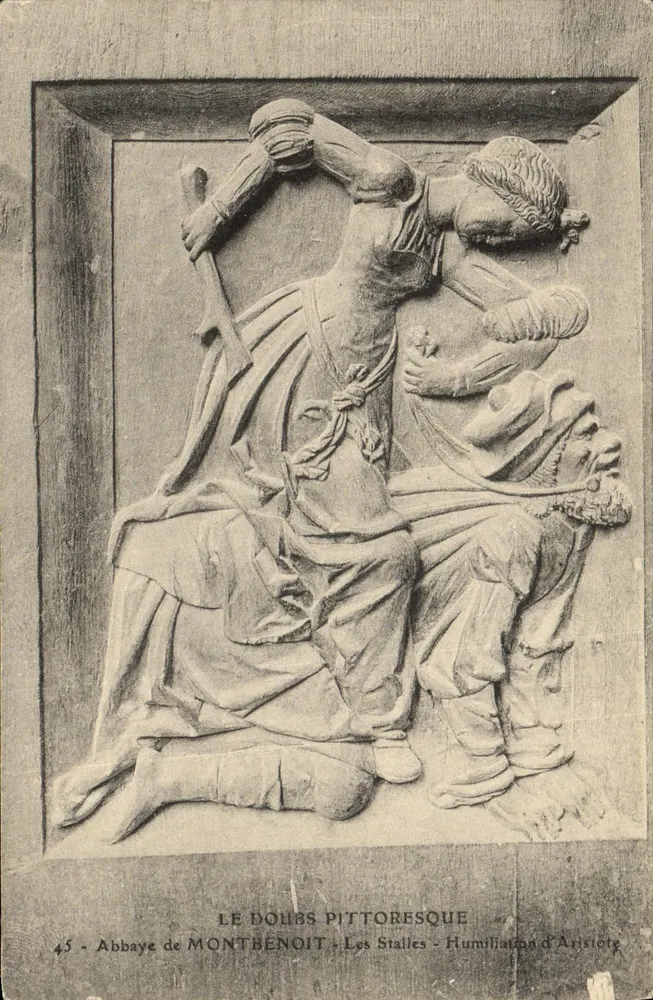 Abtei Montbenoît — Die Stalls — Demütigung des Aristoteles — Verlag: Le Doubs Pittoresque, n°45 - Vorderseite