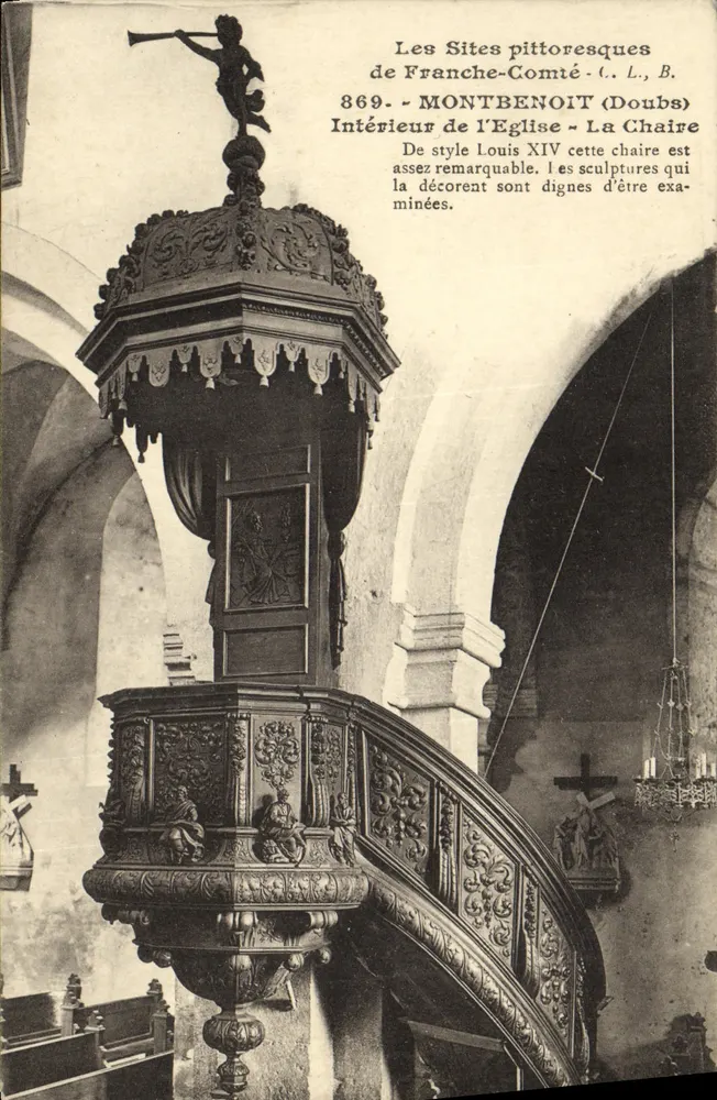 Montbenoît (Doubs) — Innenraum der Kirche — Der Louis-XIV-Pulpit - Vorderseite