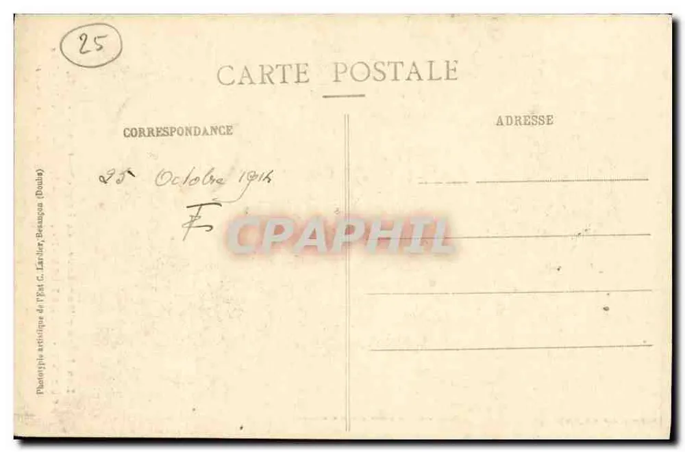 Montbénouit (Doubs) — Innenraum der Kirche — Holzskulptur der Jungfrau (15. Jahrhundert) — C. L. B. n° 903 - Rückseite