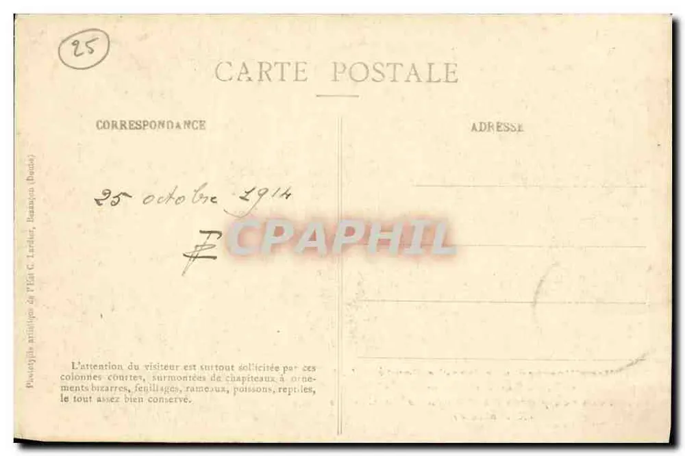 Montbenoît (Doubs) — Detalhe das esculturas do promenoir do claustro (século XII) — G.L.B. n°879 - Verso