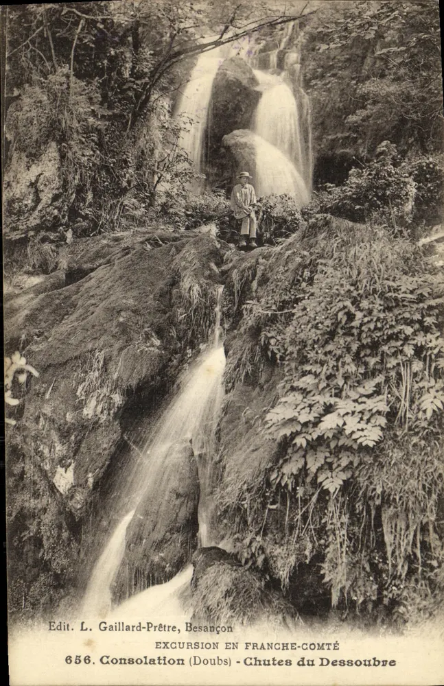 Cascata do Dessoubre — Excursão na Franche-Comté — Edit. L. Gaillard-Prêtre, Besançon, n° 656 - Frente