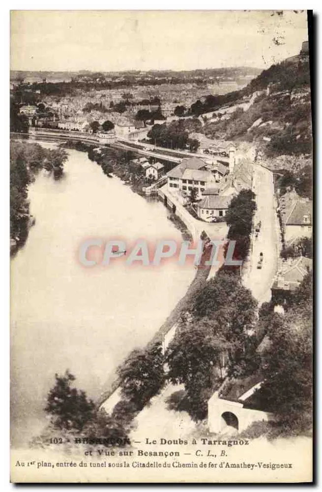 Besançon — Der Doubs bei Tarragnoz und Blick auf Besançon — C. L., B. — Nr. 102 - Vorderseite
