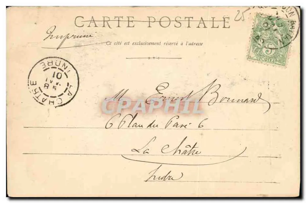 Fontaine de Granvelle — An einem schneereichen Tag — Besançon, veröffentlicht von Imprimerie de Besançon - Rückseite