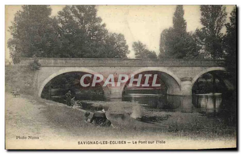 Savignac-les-Eglises — Die Brücke über die Isle — Photo Numa - Vorderseite
