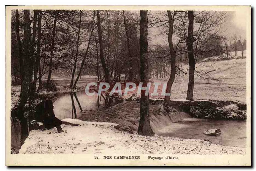 Nos Campagnes — Paysage d'hiver — éditeur Nos Campagnes, n° 52 - Frente