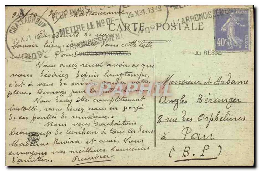 Crozant (Creuse) — O Conflito e os Brégeauds — Editor não identificado, n° 11 - Verso