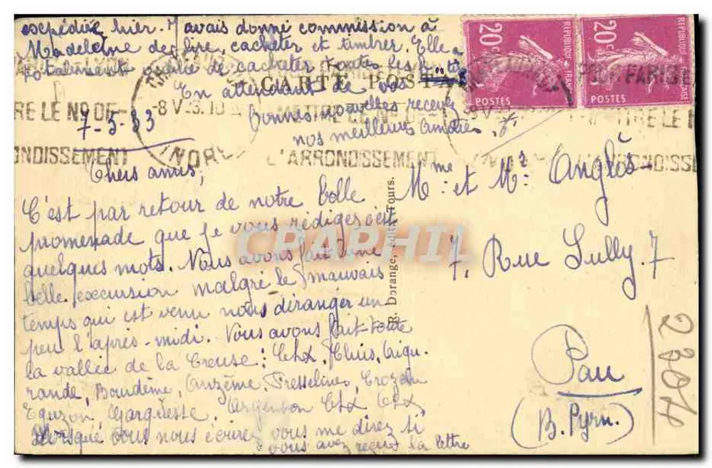 CROZANT (Creuse) — Ruinas del castillo. Vistas del confluencia — R. D. n°53 - Reverso