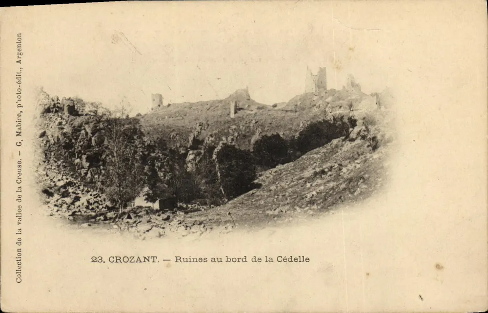 Crozant — Ruinen am Ufer der Cédelle — G. Mabiro, Argenton-Verlag. - Vorderseite