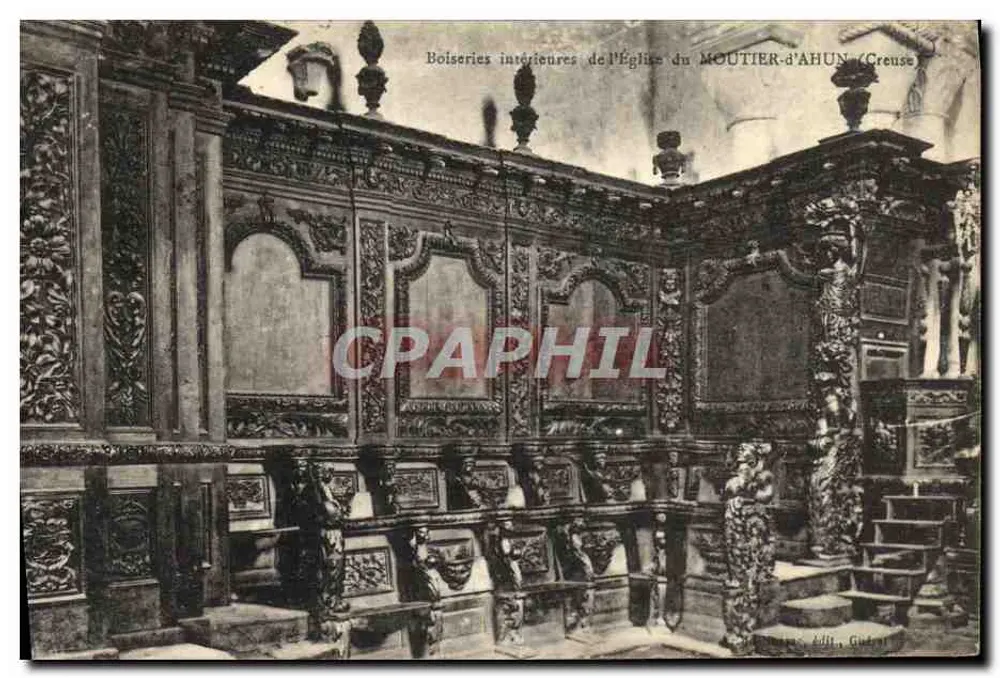 Innere Holzarbeiten der Kirche von MOUTIER-d'AHUN (Creuse) — Verleger: G. Gudrat - Vorderseite