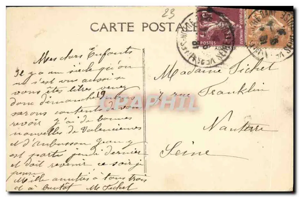 Aubusson - Creuse - Ansicht vom Île de Juillet - Rückseite