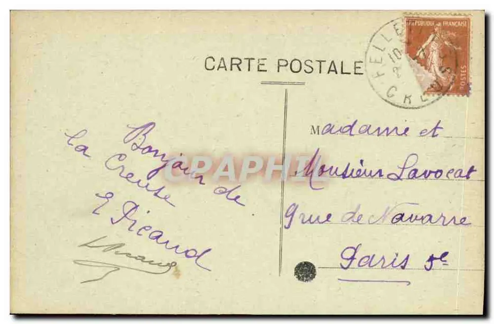 Aubusson — Allgemeine Ansicht des Colleges und der Freischule — P.M. Verleger - Rückseite
