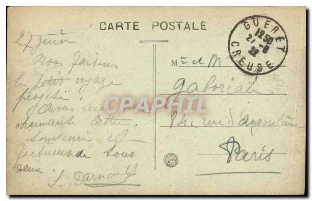 A Creuse pitoresca — Glénic — O Viaduto — Bilhete postal moderno - Verso