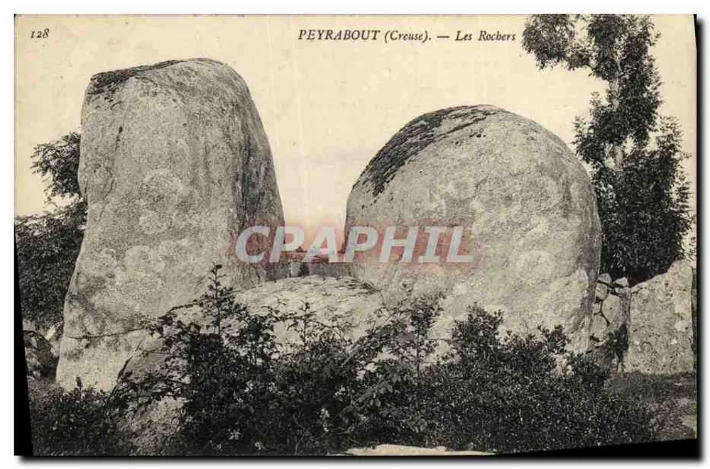 Peyrabout (Creuse) — Os Rochos — Editor não identificado, n° 128 - Frente