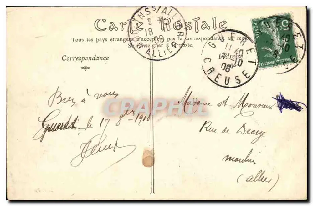 Peyrabout (Creuse) — Os Rochos — Editor não identificado, n° 128 - Verso