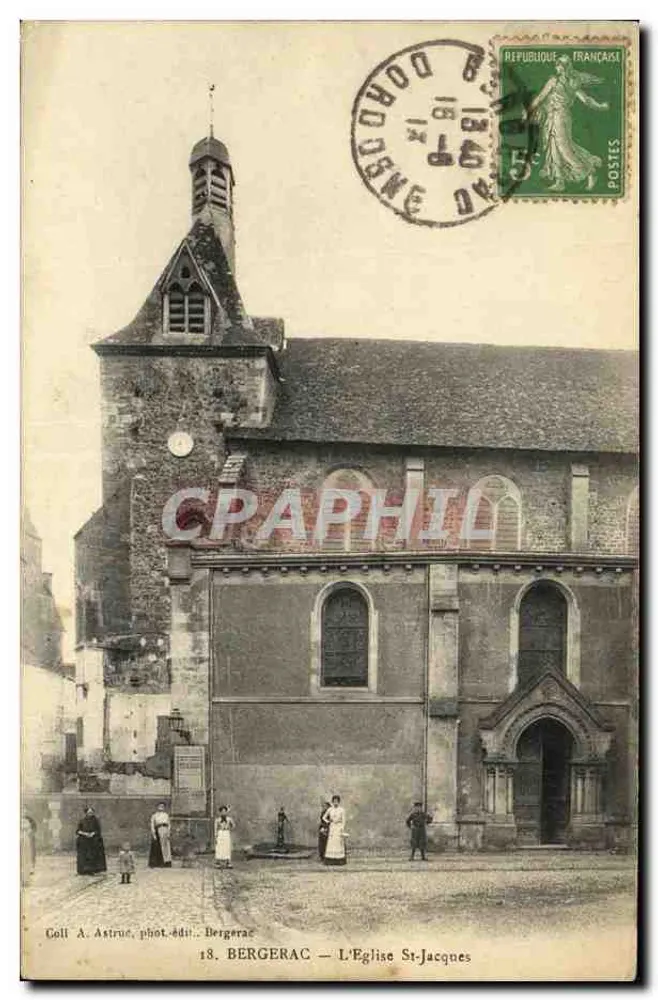 Bergerac — A Igreja de São Jacó — Goll A. Astruc, fot.-edit. Bergerac - Frente