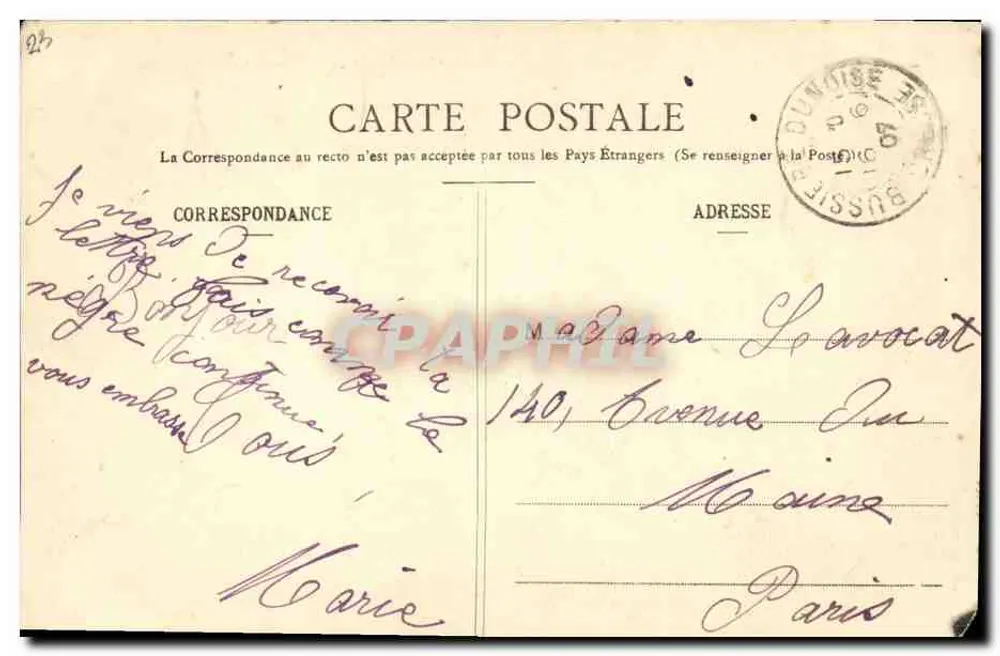 Anzême, nahe Guéret (Creuse) — Kurve des Belvédère — A. de Nussac, Verlag Guéret - Rückseite