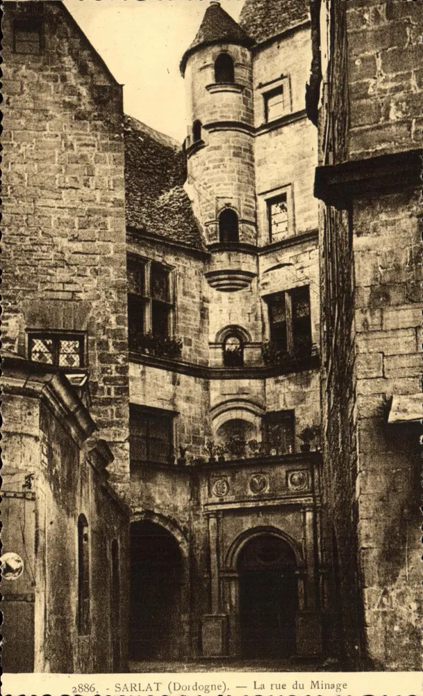 Sarlat (Dordogne) — A rue du Minage — editor La Cigogne, n° 2886 - Frente