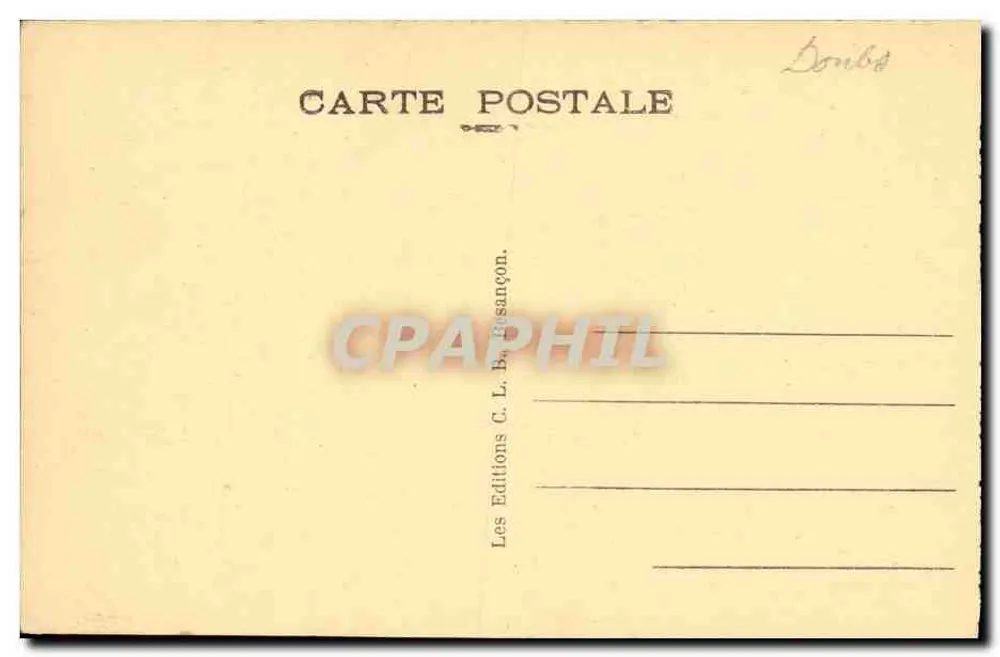Fronteira franco-suíça — Les Brenets e Pré-du-Lac — Edições C. L. B. Besançon, n° 30616 - Verso