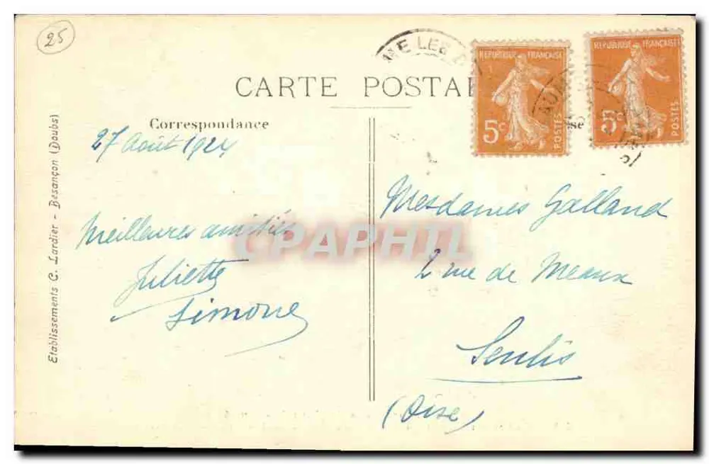 Vale do Cusancin — A Fonte Azul — Sítios Pitorescos da França Oriental — C-L-B 514 - Verso