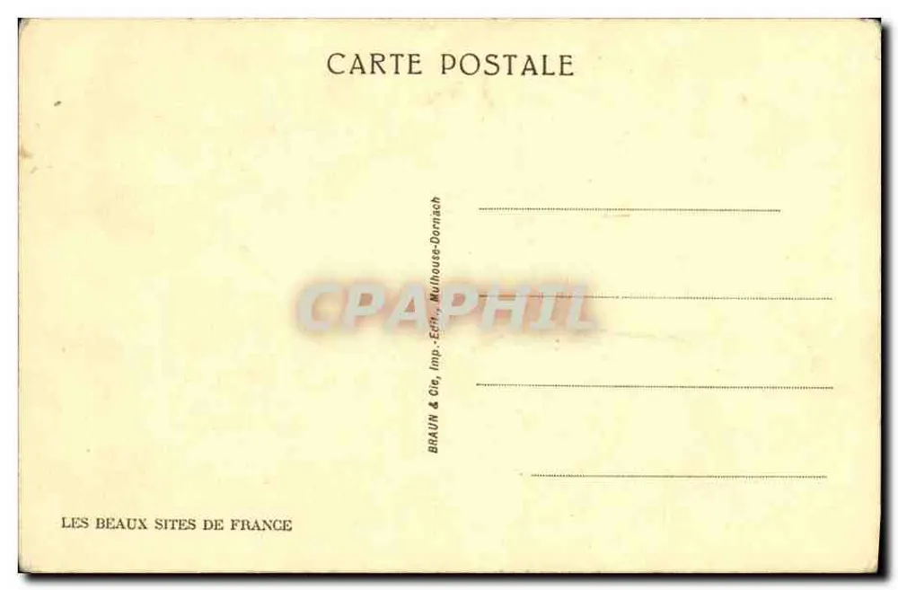 Der Mantel des Heiligen Christophorus, der den Eingang zur Sarrazine-Höhle schützt — Nans-sous-Sainte-Anne — Serie 2509 — Verlag BRAUN & Cie - Rückseite