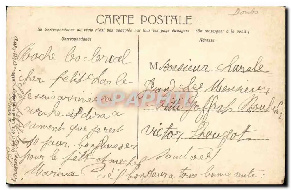 Dallée du Doubs — Roche-les-Clerval — Librairie édit. O. Janier - Verso