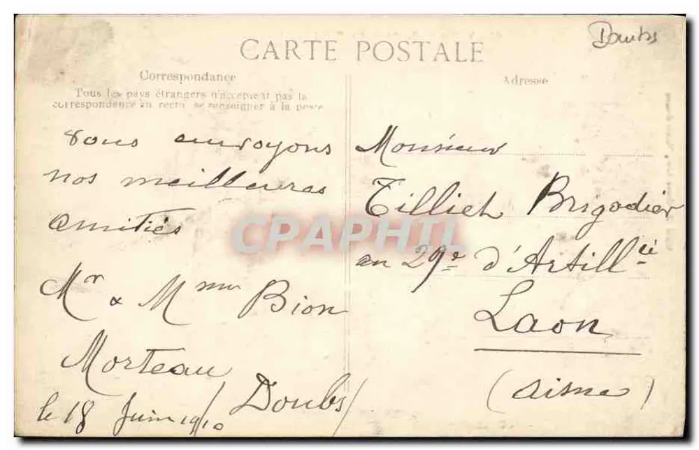 Vale do Doubs — Um Desfile — Editor: Simon, Mathe-Orgnans, n°69 - Verso