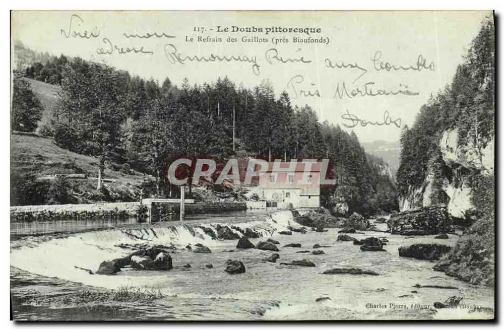 Der pittoreske Doubs — Le Refrain des Gaillots (bei Biaufonds) — Charles Pierres, Verleger, Doubs - Vorderseite