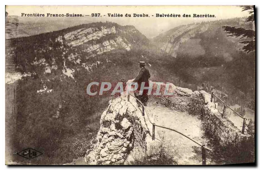 Grenze Frankreich-Schweiz — 937 — Tal des Doubs — Belvédère des Recrétes - Vorderseite