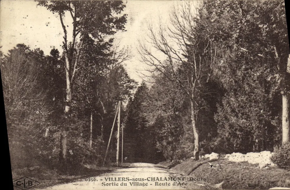 Villers-sous-Chalamont — Ausgang des Dorfes — Route d'Arc — Verlag C.I.B. Nr. 6356 - Vorderseite