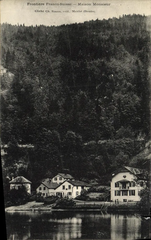 Grenze Frankreich-Schweiz — Haus Monsieur — Gliché Ch. Simon, Verlag Maîche (Doubs) - Vorderseite