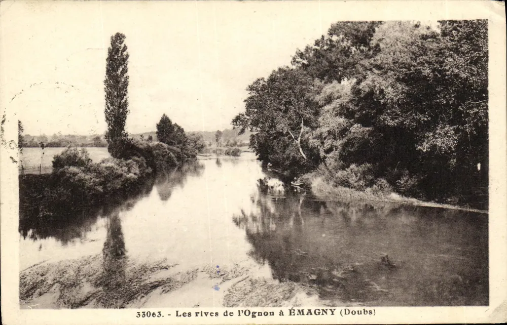 As margens do Ognon em ÉMAGNY (Doubs) — 33063 — Edições C. L. Besançon - Frente