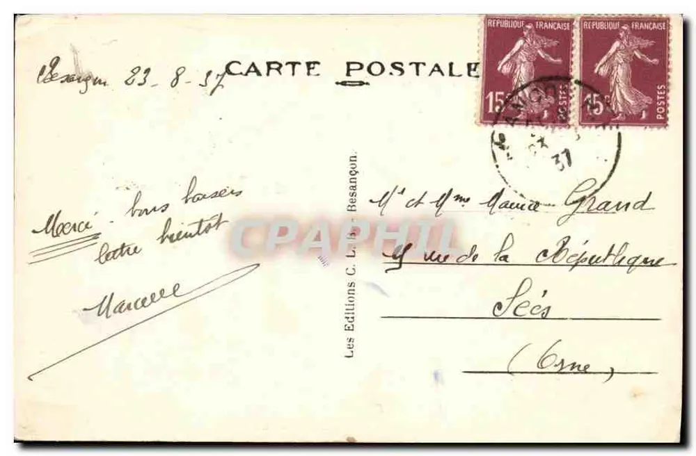 As margens do Ognon em ÉMAGNY (Doubs) — 33063 — Edições C. L. Besançon - Verso