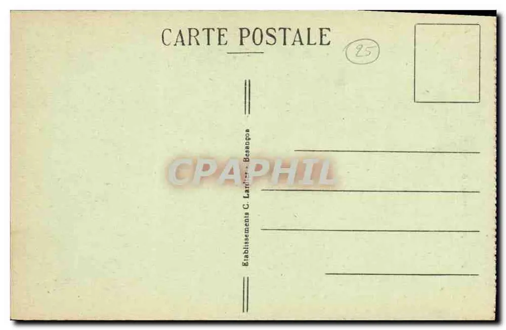 O Salto do DOUBS no verão — Fronteira Franco-Suíça — C.-L.-B. n° 835 - Verso