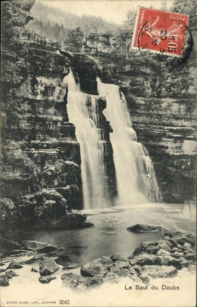 O Salto do Doubs — Edição Burgy, Lausanne, n°2043 - Frente