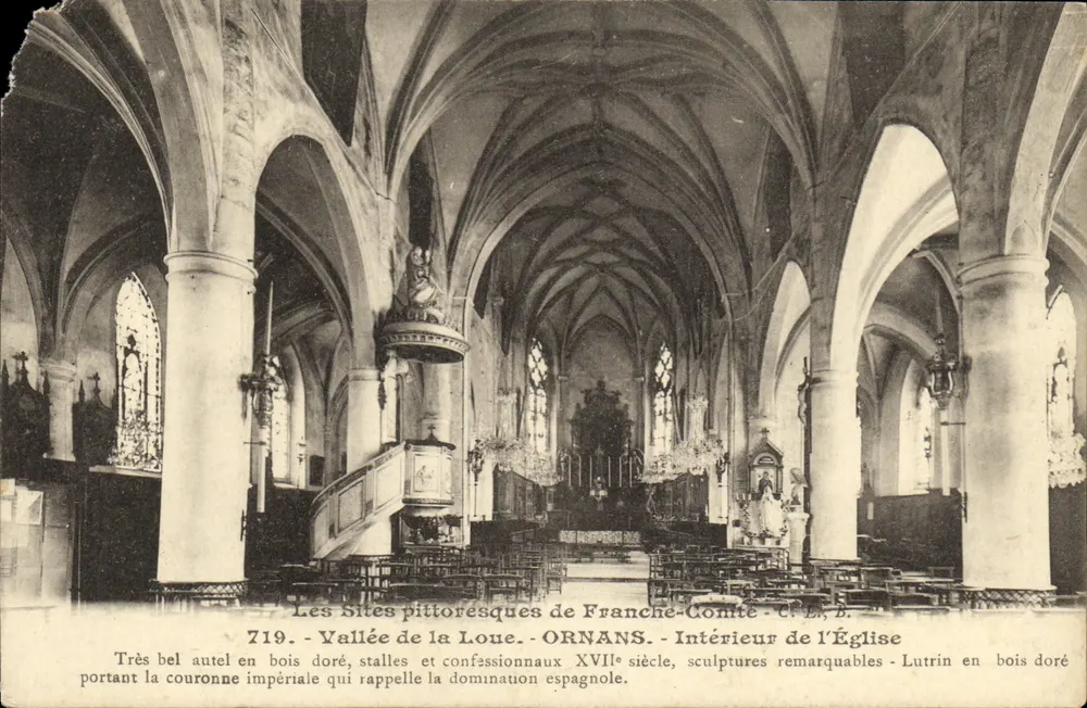 Innenansicht der Kirche von Ornans — Tal der Loue — Franche-Comté — C. Lardier, n°719 - Vorderseite