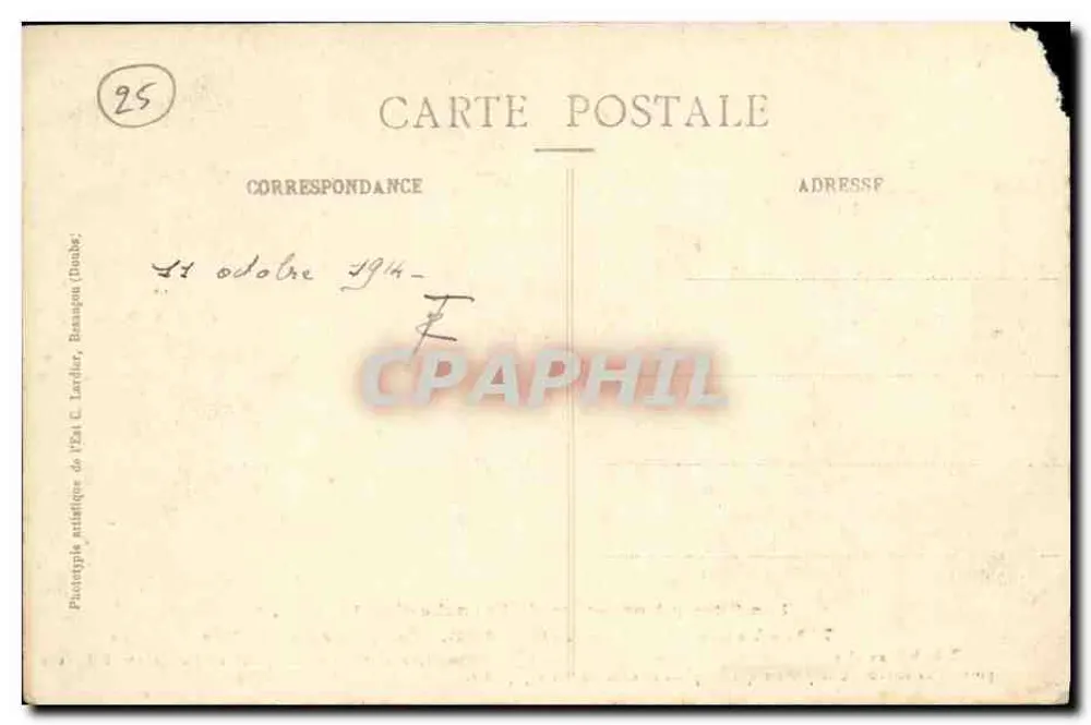 Innenansicht der Kirche von Ornans — Tal der Loue — Franche-Comté — C. Lardier, n°719 - Rückseite