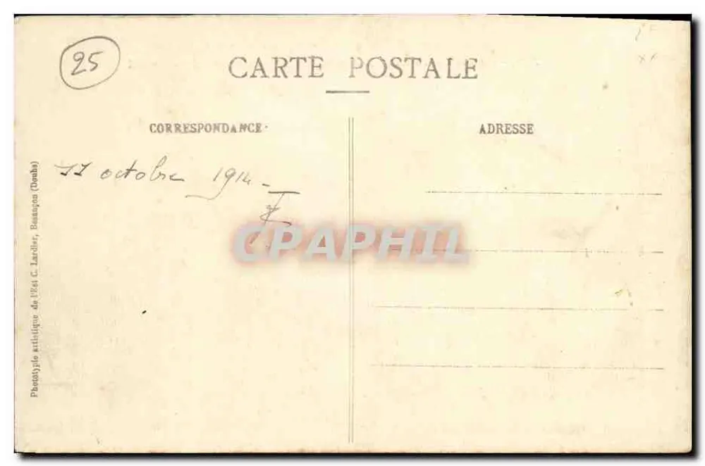 Ornans — Tal der Loue — Teilansicht stromabwärts — C. L., B. Nr. 716 - Rückseite