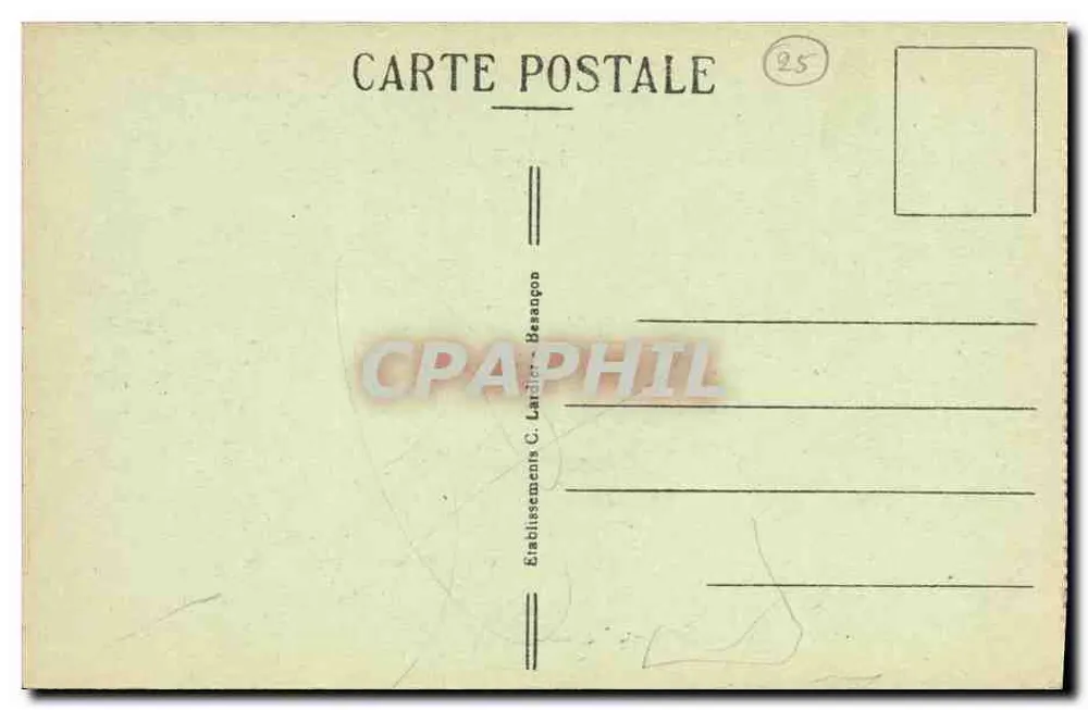 Bassins des DOUBS — Der letzte Bassin vor dem Saut — Grenze Frankreich-Schweiz — Verlag C. Lardier, Nr. 917 - Rückseite
