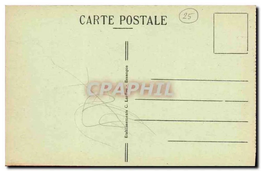 Fronteira Franco-Suíça — Últimos Bassins do Doubs — C.L.B. n°869 - Verso