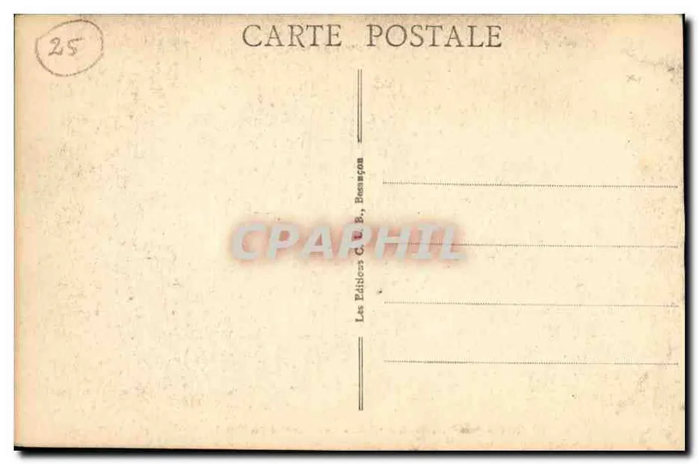 Grenze Frankreich-Schweiz — Bassins du Doubs — Les Hôtels du Saut — Éd. C. B. Beaunson - Rückseite