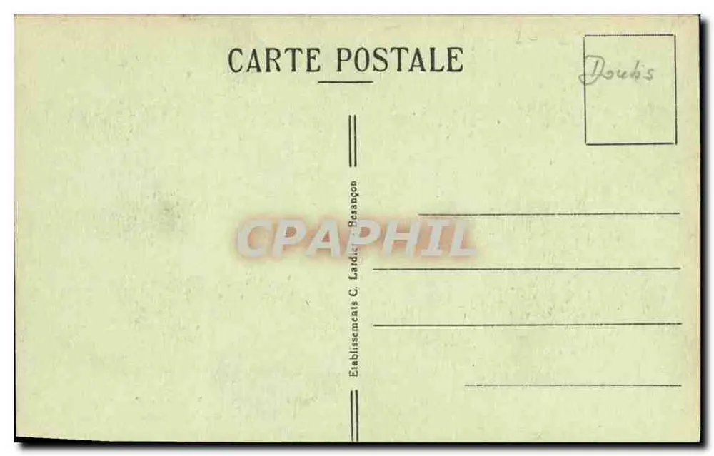 Vale da Loue — Fonte da Loue — MOUTHIER-Haute-PIERRE — Sítios Pitorescos da Franche-Comté — C.L.B. 610 - Verso