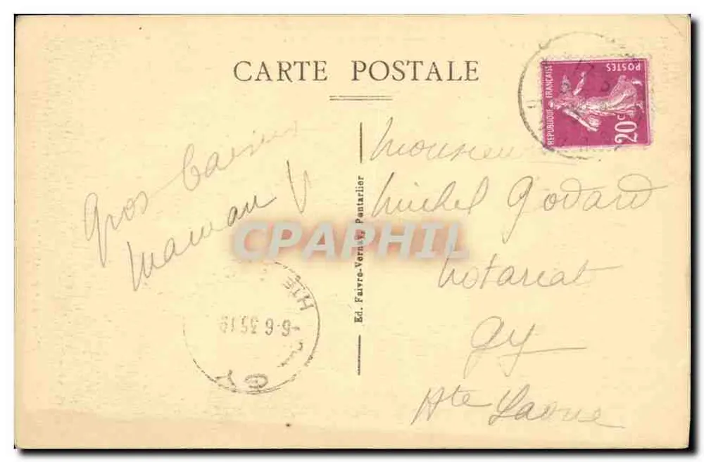 Environs de Pontarlier — La Grotte de Remonot — Éditeur Ed. Faivre-Vernier Pontarlier - Reverso