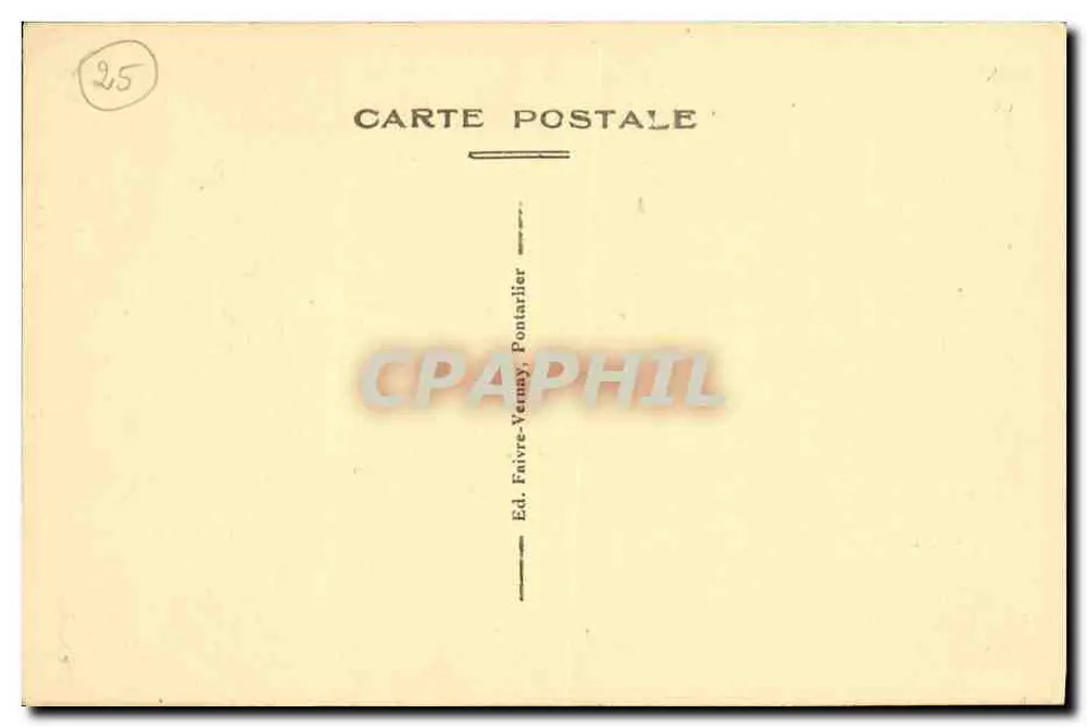 Arredores de Pontarlier — A Fonte da Loue — Ed. Faivre-Yennay - Verso