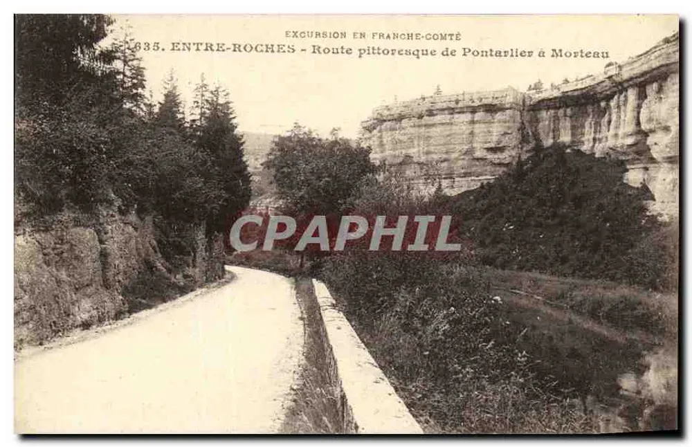 Zwischen Felsen — Pikturvolle Route von Pontarlier nach Morteau — L. Guillard-Prêtre, n°635 - Vorderseite