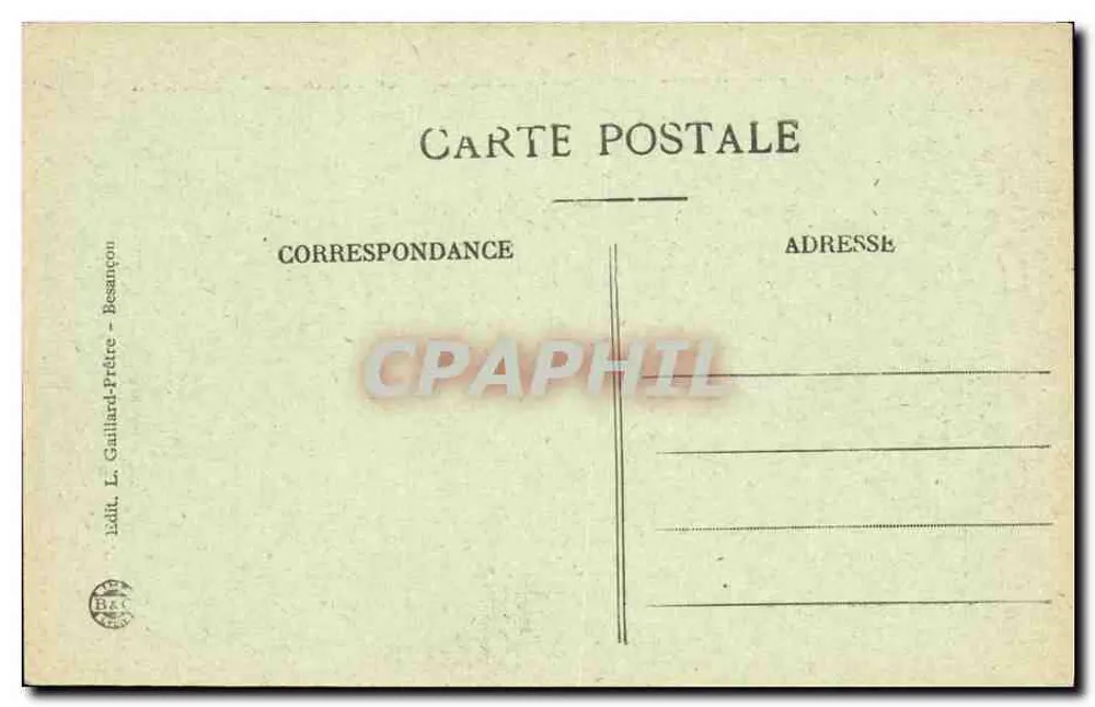 Zwischen Felsen — Pikturvolle Route von Pontarlier nach Morteau — L. Guillard-Prêtre, n°635 - Rückseite