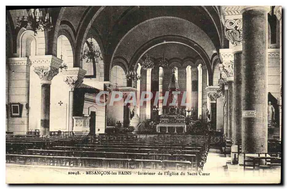 Besançon-les Bains — Innenansicht der Kirche des Heiligen Herzens — Ansichtskarte Nr. 20048 - Vorderseite