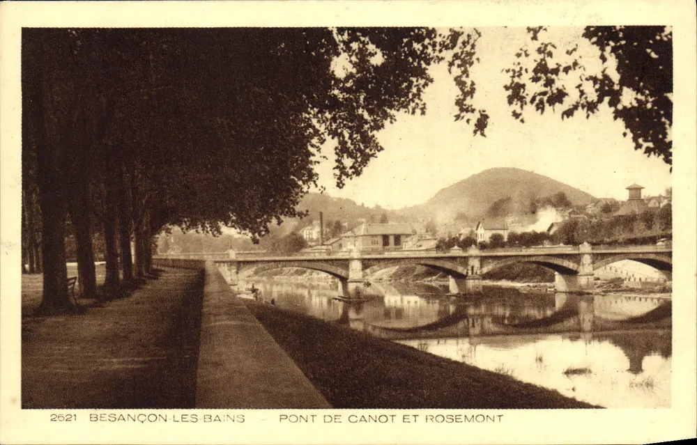 Besançon-les-Bains — Brücke Canot und Rosemont — Braun & Cie, Druckerei Methouse-Dornach - Vorderseite
